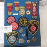Jamestown and Falconer, NY Fireman Badges , Ribbons, and Patches