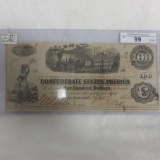 Confederate State $100 1862, Cancelled Stamp Augusta, GA