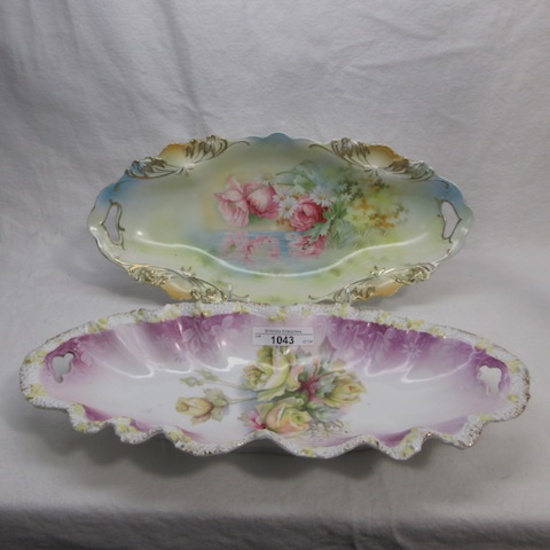 2 UM RS Prussia 13" celery floral trays as shown