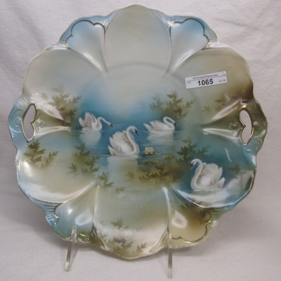 RS Prussia 11" Swans cake plate.