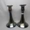 Imperial blue lead lustre candlesticks. Very hard to find