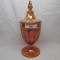 Marigold stretch glass paneled lidded candy