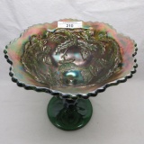 Mburg green Poppy compote. Very hard to find. Small heat check in base. You