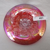 Red carnival Lions plate- Jim Wroda Auction services