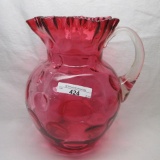 Fenton cranberry coin dot water pitcher