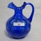 Fenton Cobalt Coin Dot Pitcher