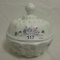 Fenton Milk Glass HP Candy Box, Grape Pattern