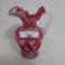 Fenton Cranberry Opal Hearts Vase