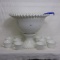 Fenton Silver Crest 14-pc Punch Set with Cobalt Ladel