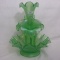 Fenton Ice Green Stretch 4-Lily Epergne