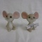 2 Fenton mice as shown decorated