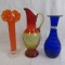 3 art glass vases as shown