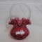 Fenton Cranberry Coin Dot Large Basket