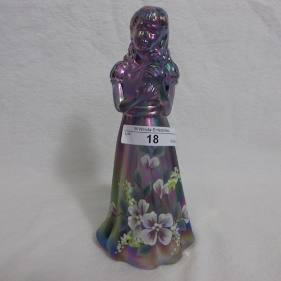 Fenton Plum Irid. HP Girl Figurine