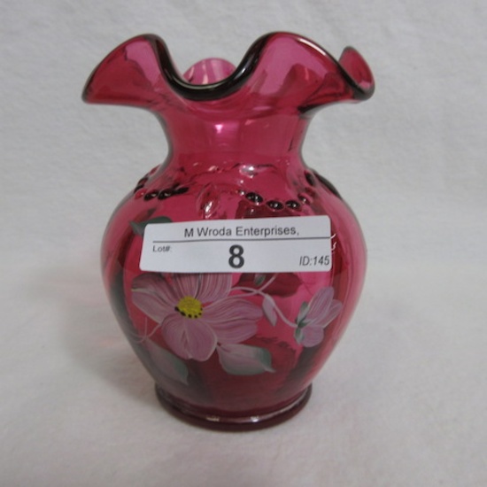 Fenton Cranberry Small HP Vase