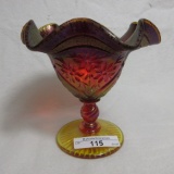 Fenton Ruby Amberina Irid Small Compote