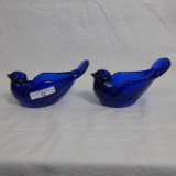 (2) Fenton Blue Bird Votives