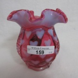 Fenton Cranberry Opal Hearts Pitcher