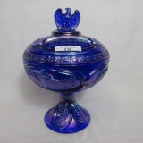 Fenton Blue Carnival BiCentennial Compote