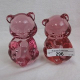 2 Fenton dusty rose bears