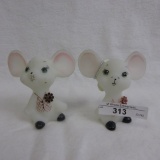 2 Fenton mice as shown decorated