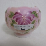 Fenton Sm. Vase Pink HP Honor Collection