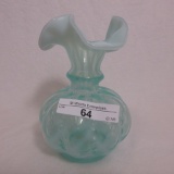 Fenton Green Opal Vase