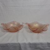 (2) Fenton Peach Irid. Swan Bowls Sales Meeting 2002