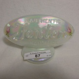 Fenton White Opal Fenton Glass Logo HP Oval 1988 Natl. Sales Meeting