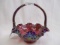 Fenton carnival ribbon tie basket