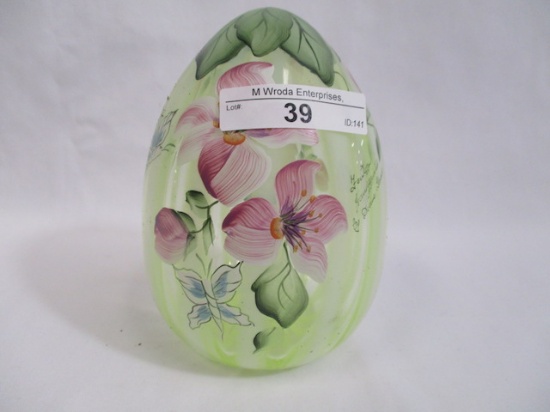 Fenton 5" HP egg vaseline stripe