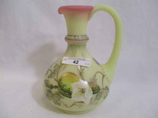 Fenton decorated burmese ewer