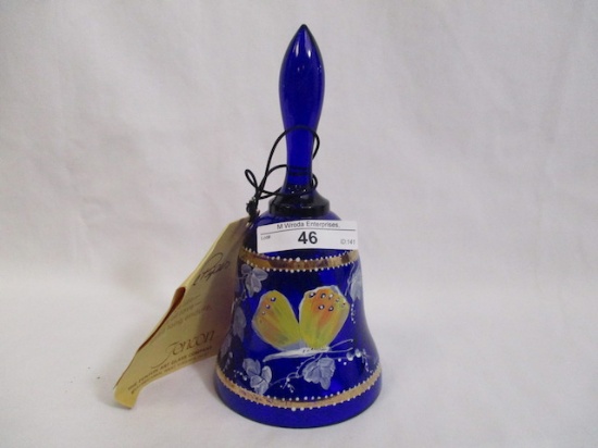 Fenton 4" decorated bell Louise Piper