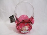 Fenton cranberry decorated 7