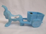 Fenton blue satin donkey & cart