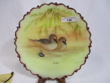 RARE Fenton Louise Piper wood duck plate