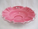 Fenton peach crest shell brides bowl