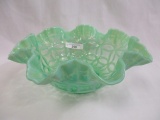 Fenton green opal brides bowl 10