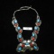 Sterling /Turquoise/ Red Stone Native American Necklace
