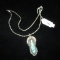 Turquoise & silver necklace w/large pendent