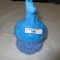 Blue Slag Glass Scottie Dog Covered Powder Box