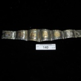 Mexican silver medallion type bracelet