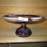 Purple Slag Glass Cake Stand