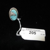 Silver and Turquoise ring 7.5