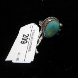 Silver and Turquoise Ring 5.5