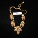 Multi color Amber Rhinestone Necklace