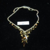 Multi Color Amber Rhinestone Choker Necklace