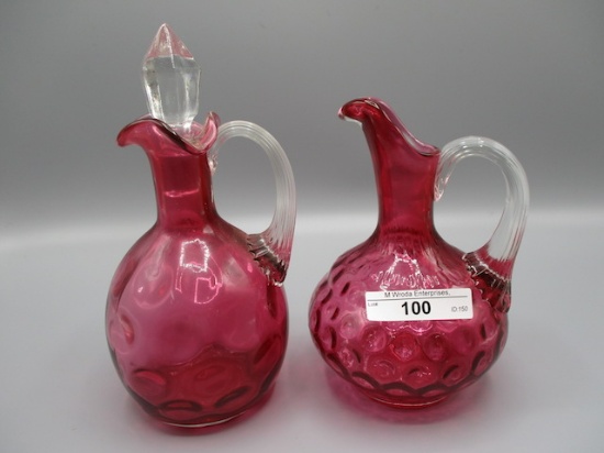 2 Fenton Cranberry Cruets