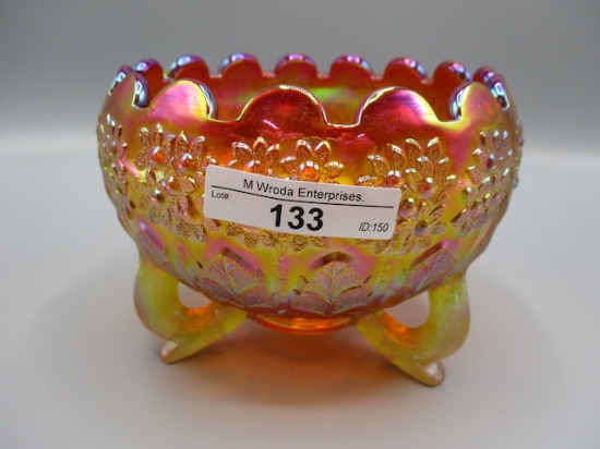 Fenton Amberina Orange Tree Rosebowl
