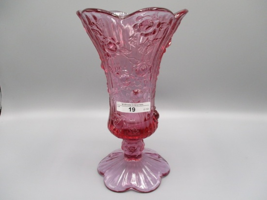 Fenton 9" Rose Cabbage Rose Vase